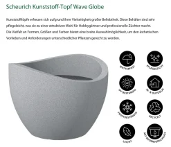 Scheurich Kunststoff-Topf Wave Globe, rund, ca. Ø60/H44,7 cm