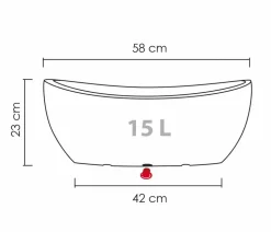 Scheurich Kunststoff-Jardiniere Wave Globe, oval, ca. B58/H23/T24 cm