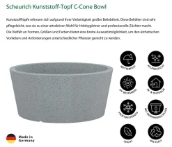 Scheurich Kunststoff-Topf C-Cone Bowl, rund, ca. Ø38,9/H17,5 cm