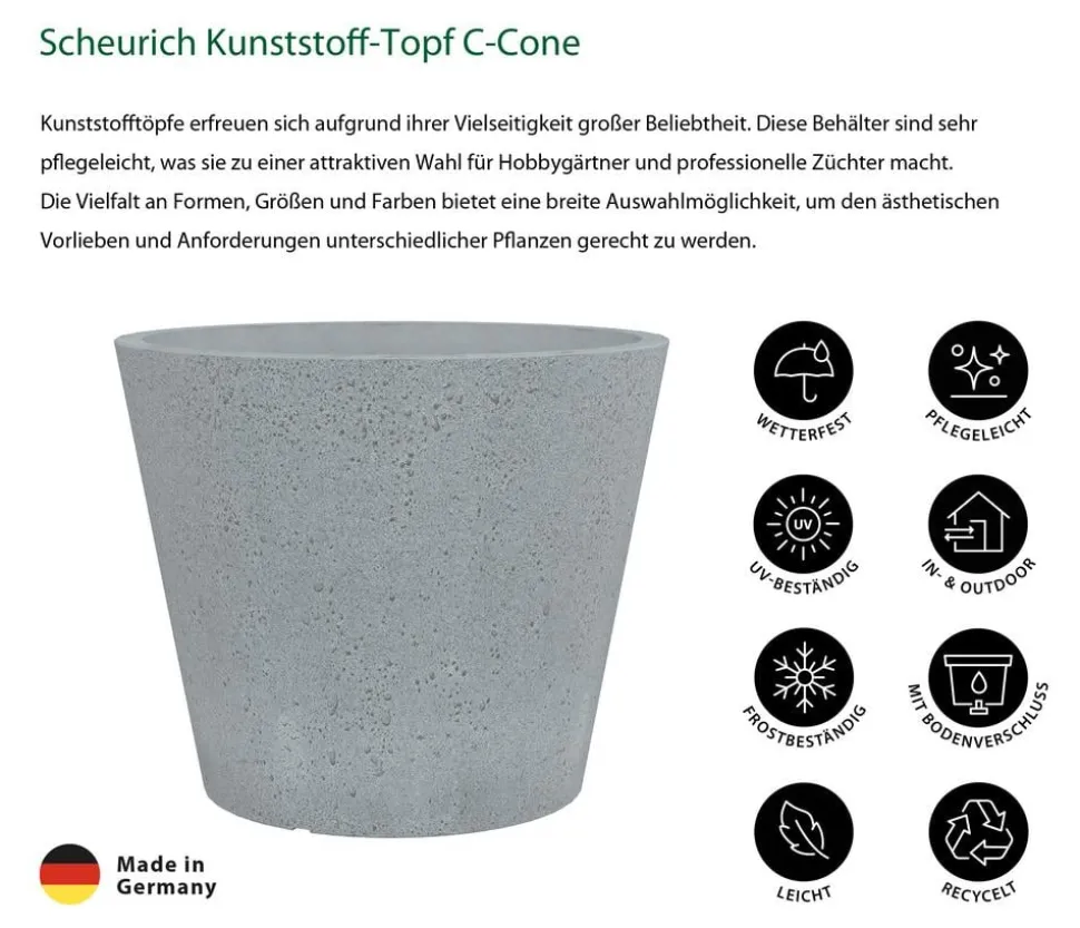 Scheurich Kunststoff-Topf C-Cone, rund