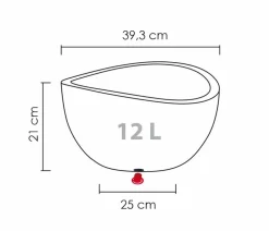 Scheurich Kunststoff-Topf Wave Globe, rund, ca. Ø39,3/H21 cm