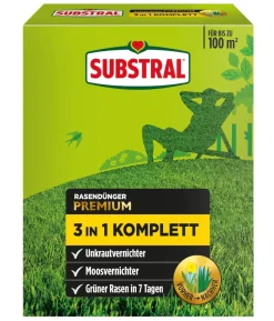 Substral® 3 in 1 Komplett-Rasendünger gegen Unkraut & Moos, 3,6 kg