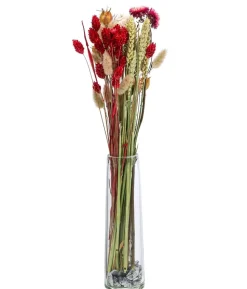 Trockenblumenbouquet Luna, rot