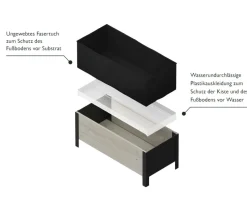 Upyard Holz-Pflanzkasten ModernBox, ca. B118/H32/T36 cm