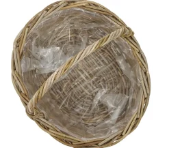 Van der Leeden Rattan-Korb mit Henkel, oval, braun