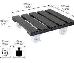 Wagner WPC-Pflanzenroller, anthrazit, ca. B38/H11/T38 cm