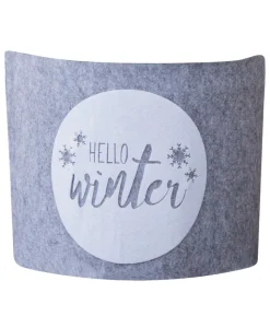 Windhager Deko-Filz-Topfschutz Hello Winter, grau/weiß